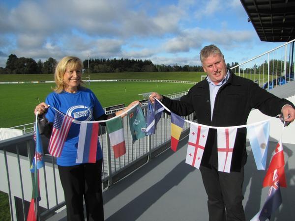 RWC 2011 Project Manager Karen Balasogou and King Country Rugby CEO David Trewavas